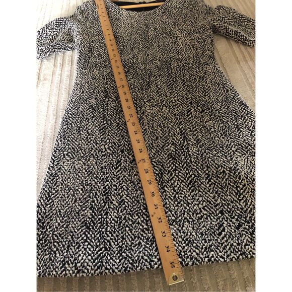 Banana Republic Short Sleeve A-Line Dress Herringbone Print Sz 10 - Picture 9 of 13
